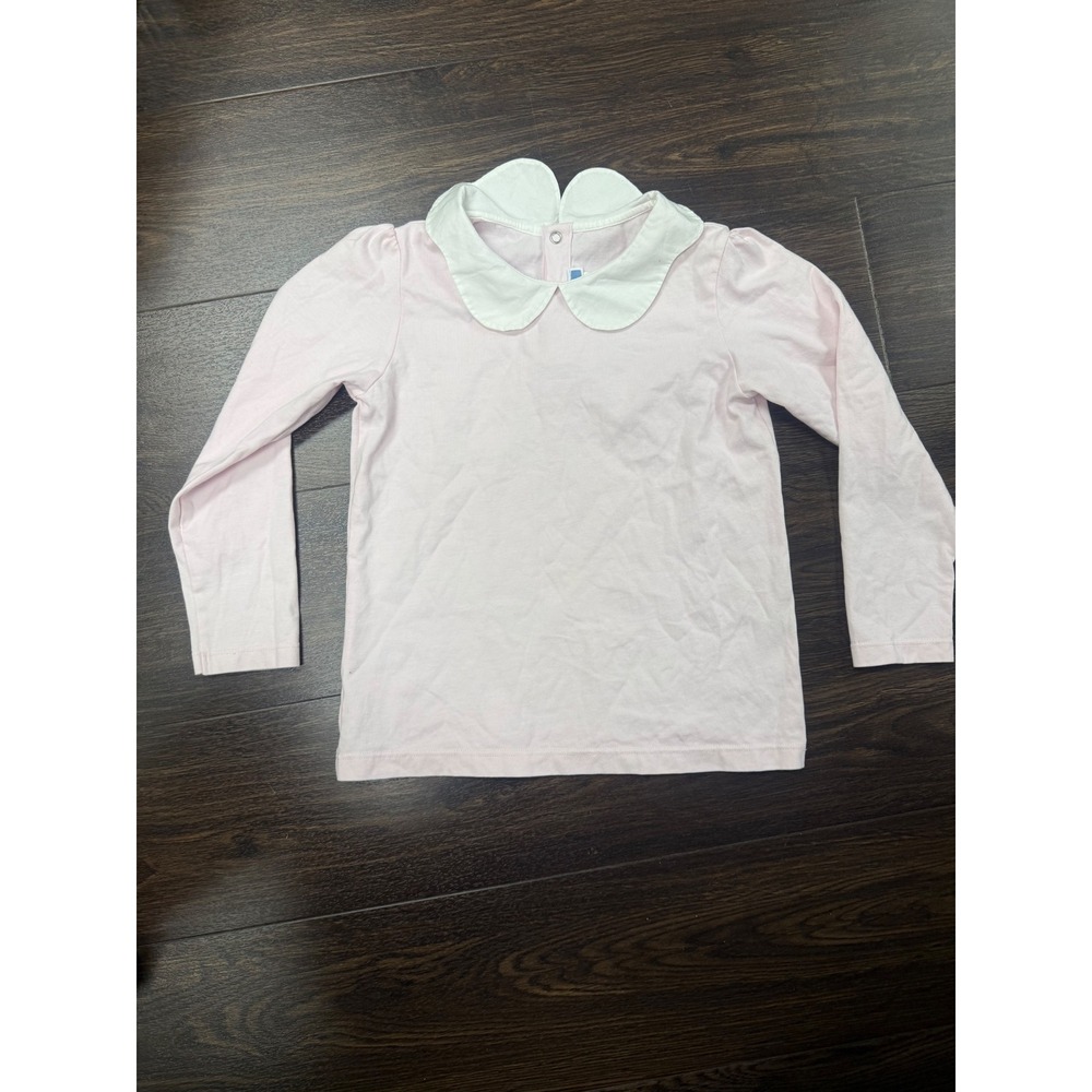 Jacadi Paris Light Pink Peter Pan Collar Long Sleeve Top | Size 6Y (115cm)